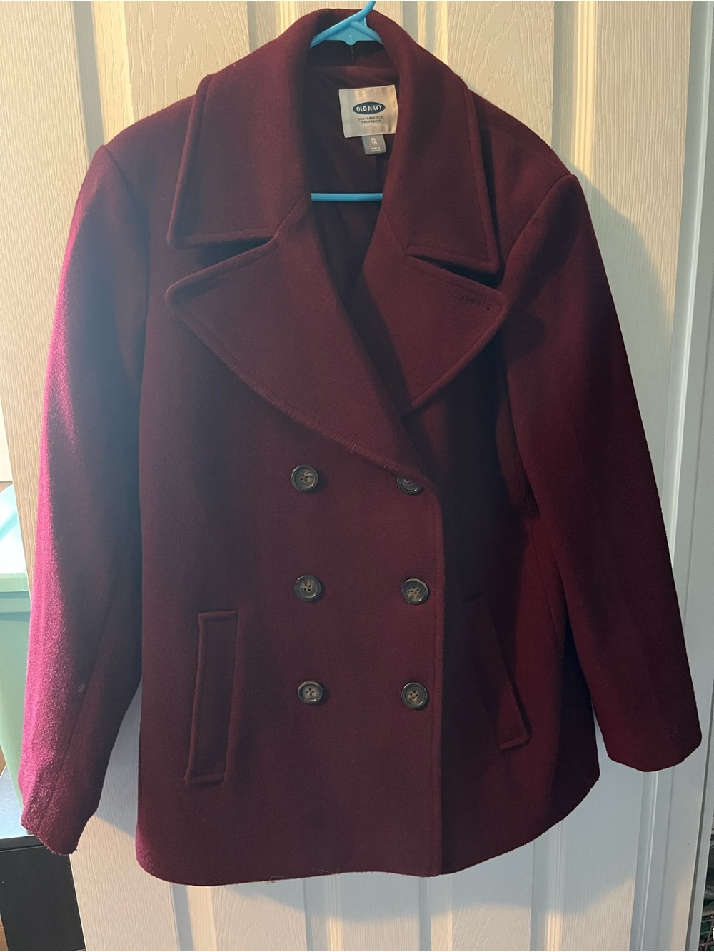 Old Navy Women's Burgundy Peacoat - Size XL